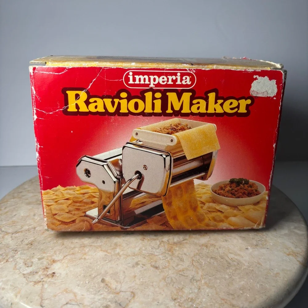 Imperia Ravioli Maker Attachment OS Silver Chrome Italian Pasta Machine